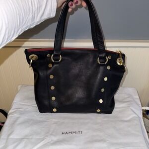 Hammitt Los Angeles Daniel Medium Black Gold Leather Crossbody Bag Purse EUC
